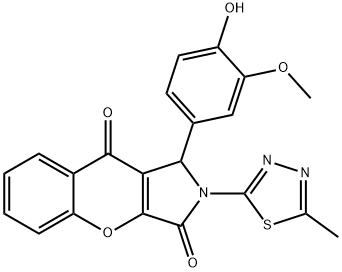 1-(4-hydroxy-3-methoxyphenyl)-2-(5-methyl-1,3,4-thiadiazol-2-yl)-1,2-dihydrochromeno[2,3-c]pyrrole-3,9-dione Structure