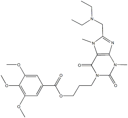 3-{8-[(diethylamino)methyl]-3,7-dimethyl-2,6-dioxo-2,3,6,7-tetrahydro-1H-purin-1-yl}propyl 3,4,5-trimethoxybenzoate 구조식 이미지