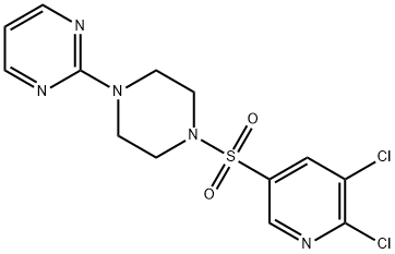 2-{4-[(5,6-dichloro-3-pyridinyl)sulfonyl]-1-piperazinyl}pyrimidine 구조식 이미지