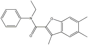 N-ethyl-3,5,6-trimethyl-N-phenyl-1-benzofuran-2-carboxamide 구조식 이미지
