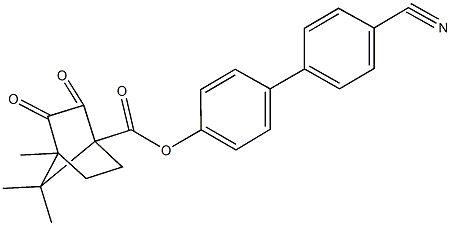 4'-cyano[1,1'-biphenyl]-4-yl 4,7,7-trimethyl-2,3-dioxobicyclo[2.2.1]heptane-1-carboxylate 구조식 이미지