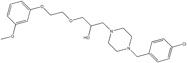 1-[4-(4-chlorobenzyl)-1-piperazinyl]-3-[2-(3-methoxyphenoxy)ethoxy]-2-propanol Structure