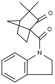 1-(2,3-dihydro-1H-indol-1-ylcarbonyl)-3,3-dimethylbicyclo[2.2.1]heptan-2-one 구조식 이미지