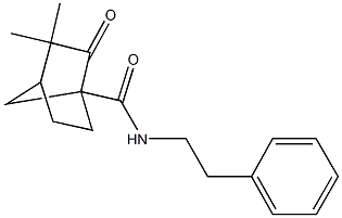 3,3-dimethyl-2-oxo-N-(2-phenylethyl)bicyclo[2.2.1]heptane-1-carboxamide 구조식 이미지