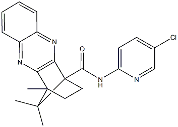 N-(5-chloro-2-pyridinyl)-12,15,15-trimethyl-3,10-diazatetracyclo[10.2.1.0~2,11~.0~4,9~]pentadeca-2(11),3,5,7,9-pentaene-1-carboxamide 구조식 이미지