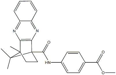 methyl 4-({[12,15,15-trimethyl-3,10-diazatetracyclo[10.2.1.0~2,11~.0~4,9~]pentadeca-2(11),3,5,7,9-pentaen-1-yl]carbonyl}amino)benzoate Structure