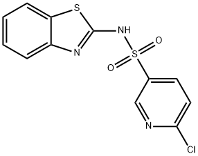 N-(1,3-benzothiazol-2-yl)-6-chloro-3-pyridinesulfonamide 구조식 이미지