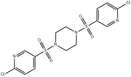 1,4-bis[(6-chloro-3-pyridinyl)sulfonyl]piperazine Structure