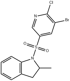 1-[(5-bromo-6-chloro-3-pyridinyl)sulfonyl]-2-methylindoline Structure