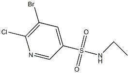 5-bromo-6-chloro-N-ethyl-3-pyridinesulfonamide Structure