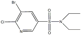 5-bromo-6-chloro-N,N-diethyl-3-pyridinesulfonamide Structure