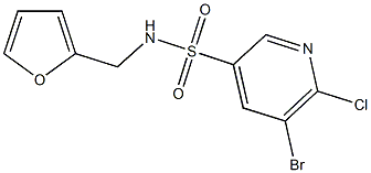 5-bromo-6-chloro-N-(2-furylmethyl)-3-pyridinesulfonamide 구조식 이미지