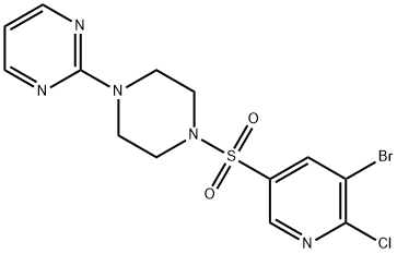 2-{4-[(5-bromo-6-chloro-3-pyridinyl)sulfonyl]-1-piperazinyl}pyrimidine Structure