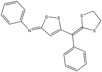 N-{5-[1,3-dithiolan-2-ylidene(phenyl)methyl]-3H-1,2-dithiol-3-ylidene}-N-phenylamine 구조식 이미지