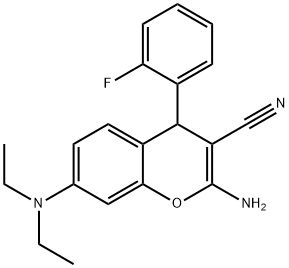 2-amino-7-(diethylamino)-4-(2-fluorophenyl)-4H-chromene-3-carbonitrile Structure