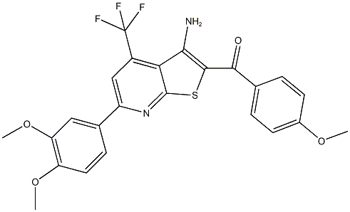 [3-amino-6-(3,4-dimethoxyphenyl)-4-(trifluoromethyl)thieno[2,3-b]pyridin-2-yl](4-methoxyphenyl)methanone 구조식 이미지