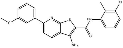 3-amino-N-(3-chloro-2-methylphenyl)-6-(3-methoxyphenyl)thieno[2,3-b]pyridine-2-carboxamide Structure