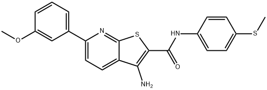 3-amino-6-(3-methoxyphenyl)-N-[4-(methylsulfanyl)phenyl]thieno[2,3-b]pyridine-2-carboxamide 구조식 이미지