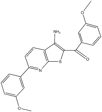 [3-amino-6-(3-methoxyphenyl)thieno[2,3-b]pyridin-2-yl](3-methoxyphenyl)methanone 구조식 이미지