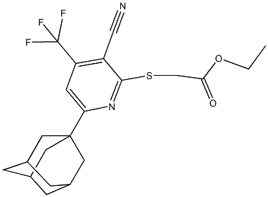 ethyl 2-{[6-(1-adamantyl)-3-cyano-4-(trifluoromethyl)-2-pyridinyl]sulfanyl}acetate Structure