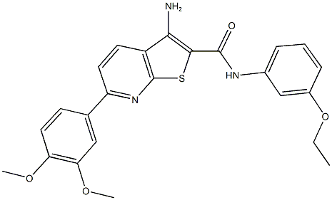 3-amino-6-(3,4-dimethoxyphenyl)-N-(3-ethoxyphenyl)thieno[2,3-b]pyridine-2-carboxamide Structure