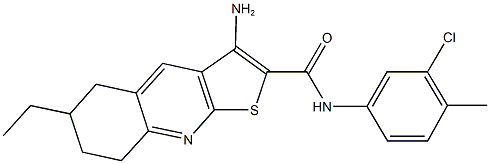 3-amino-N-(3-chloro-4-methylphenyl)-6-ethyl-5,6,7,8-tetrahydrothieno[2,3-b]quinoline-2-carboxamide Structure