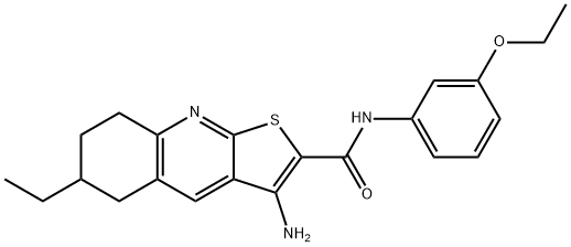 3-amino-N-(3-ethoxyphenyl)-6-ethyl-5,6,7,8-tetrahydrothieno[2,3-b]quinoline-2-carboxamide Structure