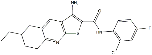 3-amino-N-(2-chloro-4-fluorophenyl)-6-ethyl-5,6,7,8-tetrahydrothieno[2,3-b]quinoline-2-carboxamide 구조식 이미지