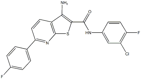 3-amino-N-(3-chloro-4-fluorophenyl)-6-(4-fluorophenyl)thieno[2,3-b]pyridine-2-carboxamide 구조식 이미지