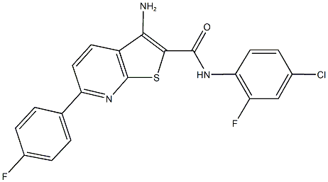 3-amino-N-(4-chloro-2-fluorophenyl)-6-(4-fluorophenyl)thieno[2,3-b]pyridine-2-carboxamide 구조식 이미지