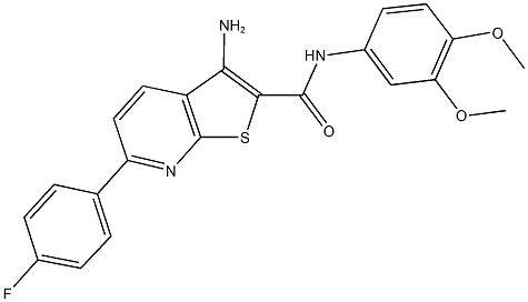 3-amino-N-(3,4-dimethoxyphenyl)-6-(4-fluorophenyl)thieno[2,3-b]pyridine-2-carboxamide 구조식 이미지