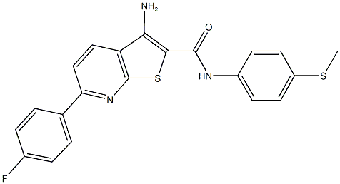 3-amino-6-(4-fluorophenyl)-N-[4-(methylsulfanyl)phenyl]thieno[2,3-b]pyridine-2-carboxamide 구조식 이미지