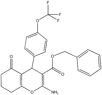 benzyl 2-amino-5-oxo-4-[4-(trifluoromethoxy)phenyl]-5,6,7,8-tetrahydro-4H-chromene-3-carboxylate Structure