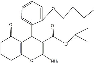 isopropyl 2-amino-4-(2-butoxyphenyl)-5-oxo-5,6,7,8-tetrahydro-4H-chromene-3-carboxylate 구조식 이미지