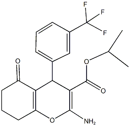 isopropyl 2-amino-5-oxo-4-[3-(trifluoromethyl)phenyl]-5,6,7,8-tetrahydro-4H-chromene-3-carboxylate 구조식 이미지