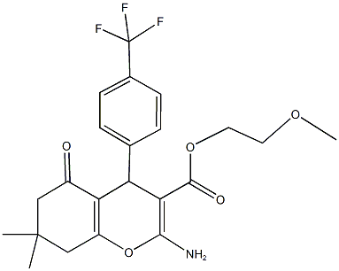 2-methoxyethyl 2-amino-7,7-dimethyl-5-oxo-4-[4-(trifluoromethyl)phenyl]-5,6,7,8-tetrahydro-4H-chromene-3-carboxylate 구조식 이미지