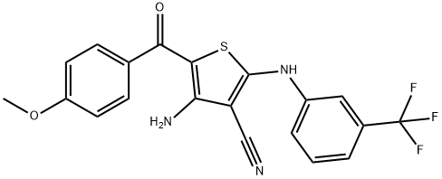 4-amino-5-(4-methoxybenzoyl)-2-[3-(trifluoromethyl)anilino]-3-thiophenecarbonitrile Structure