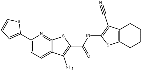 3-amino-N-(3-cyano-4,5,6,7-tetrahydro-1-benzothien-2-yl)-6-(2-thienyl)thieno[2,3-b]pyridine-2-carboxamide Structure