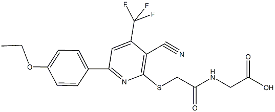 [({[3-cyano-6-(4-ethoxyphenyl)-4-(trifluoromethyl)-2-pyridinyl]sulfanyl}acetyl)amino]acetic acid Structure