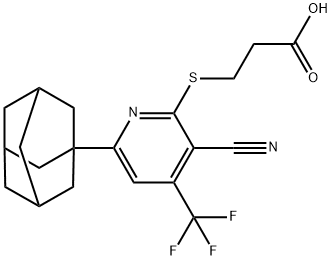 3-{[6-(1-adamantyl)-3-cyano-4-(trifluoromethyl)pyridin-2-yl]sulfanyl}propanoic acid Structure