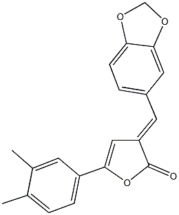 3-(1,3-benzodioxol-5-ylmethylene)-5-(3,4-dimethylphenyl)-2(3H)-furanone Structure