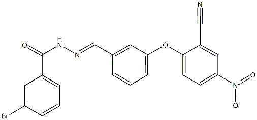 3-bromo-N'-(3-{2-cyano-4-nitrophenoxy}benzylidene)benzohydrazide 구조식 이미지