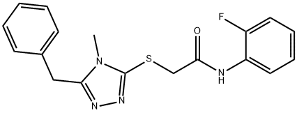 2-[(5-benzyl-4-methyl-4H-1,2,4-triazol-3-yl)sulfanyl]-N-(2-fluorophenyl)acetamide Structure