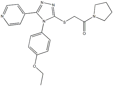 ethyl 4-[3-{[2-oxo-2-(1-pyrrolidinyl)ethyl]sulfanyl}-5-(4-pyridinyl)-4H-1,2,4-triazol-4-yl]phenyl ether Structure