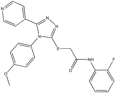 N-(2-fluorophenyl)-2-{[4-(4-methoxyphenyl)-5-(4-pyridinyl)-4H-1,2,4-triazol-3-yl]sulfanyl}acetamide 구조식 이미지