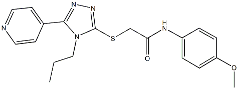 N-(4-methoxyphenyl)-2-{[4-propyl-5-(4-pyridinyl)-4H-1,2,4-triazol-3-yl]sulfanyl}acetamide 구조식 이미지