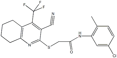 N-(5-chloro-2-methylphenyl)-2-{[3-cyano-4-(trifluoromethyl)-5,6,7,8-tetrahydroquinolin-2-yl]sulfanyl}acetamide 구조식 이미지