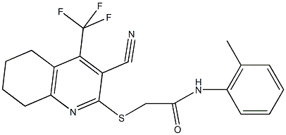 2-{[3-cyano-4-(trifluoromethyl)-5,6,7,8-tetrahydroquinolin-2-yl]sulfanyl}-N-(2-methylphenyl)acetamide Structure