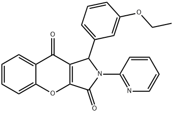 1-(3-ethoxyphenyl)-2-(2-pyridinyl)-1,2-dihydrochromeno[2,3-c]pyrrole-3,9-dione 구조식 이미지