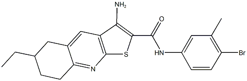 3-amino-N-(4-bromo-3-methylphenyl)-6-ethyl-5,6,7,8-tetrahydrothieno[2,3-b]quinoline-2-carboxamide 구조식 이미지